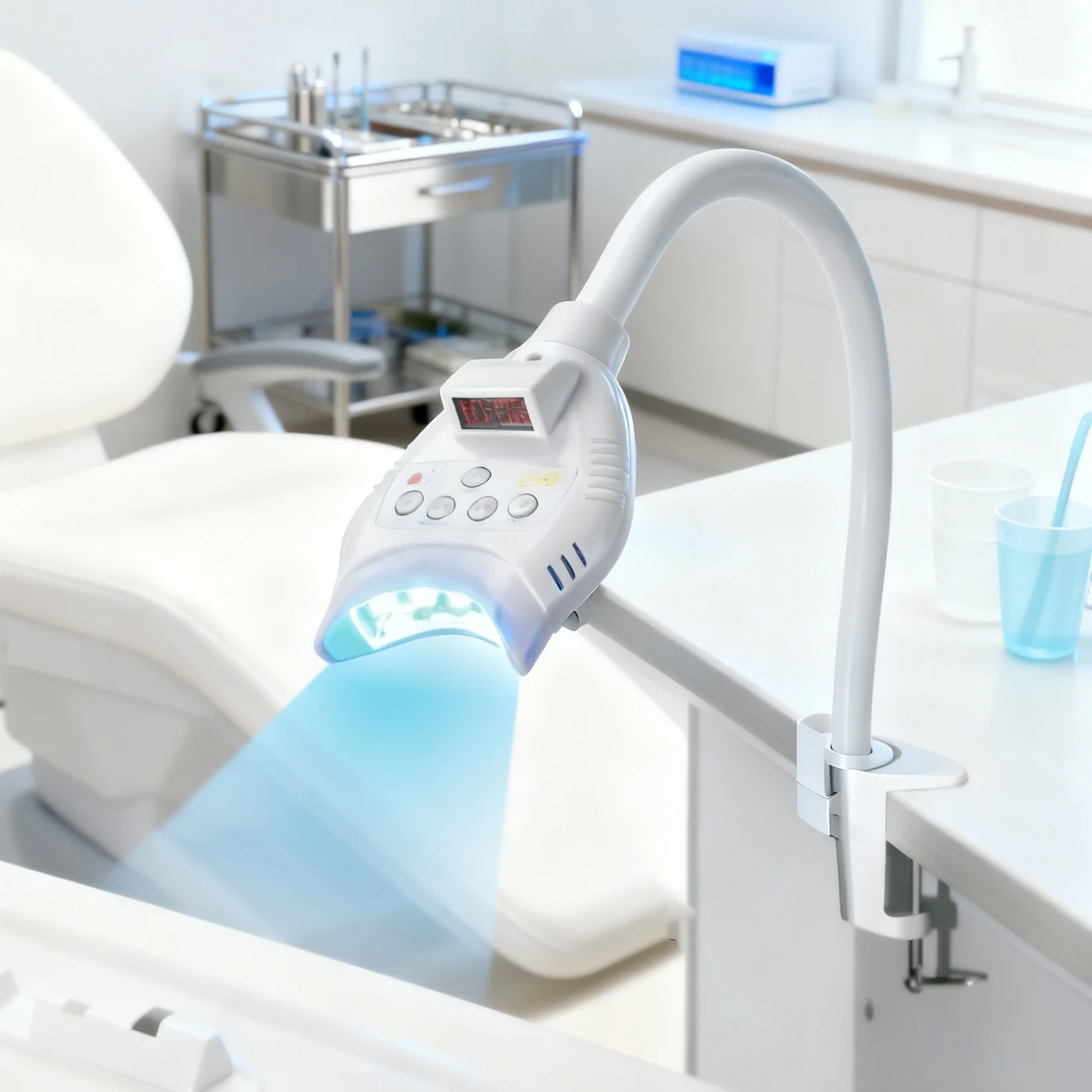 

Портативный LED-аппарат для отбеливания зубов 40 Вт с креплением-клипсой, ускоритель отбеливания с винтовым креплением, стоматологическое устройство для отбеливания зубов