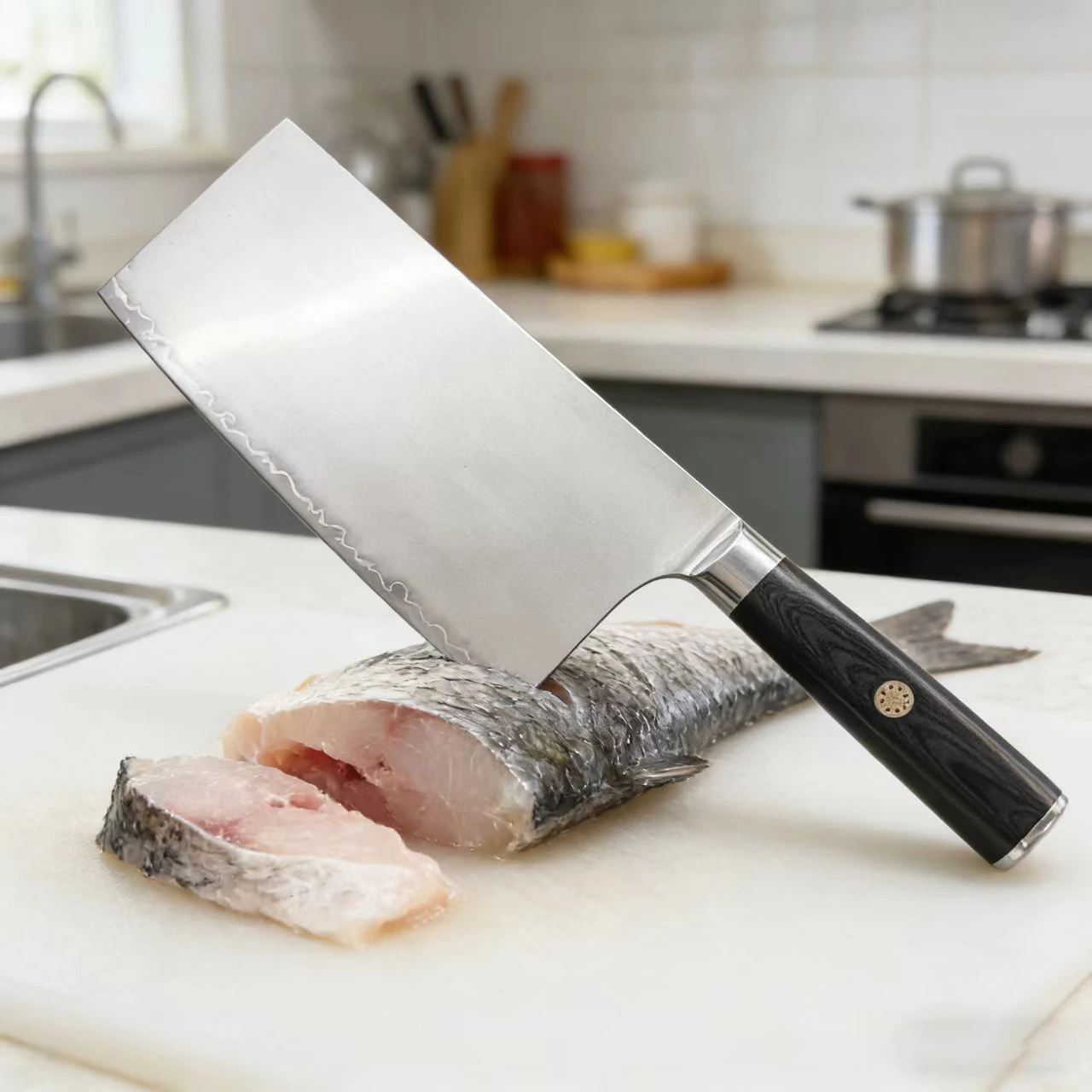 7.7 Inch Chopper Knife SKD-11 Blade 3-layers Clad Steel G10 Handle Slicing Cleaver Handmade Kitchen Knife Meat And Poultry Tools