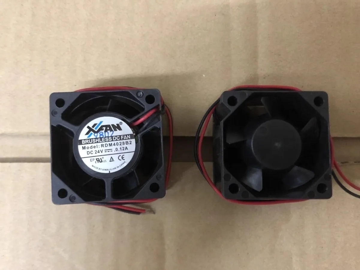 1PCS for  RDM4028B2 DC24V 0.12A 4028 4CM 2-Wire Silent Dual Ball Cooling Fan