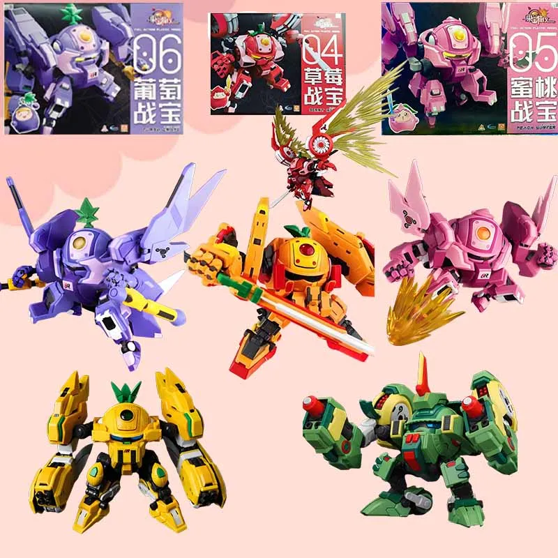

Original FRUITY ROBO BERRY HUNTER PINEAPPLE SLASHER Turbo Grape Peachie Anime Action Figure Assembly Model Toys Collectible
