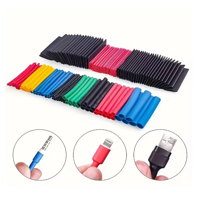 164/328/530/560/580/800PCS Heat Shrink Tubing 2:1 Electrical Wire Cable Wrap Assortment Electric Insulation Heat Shrink Tube Kit