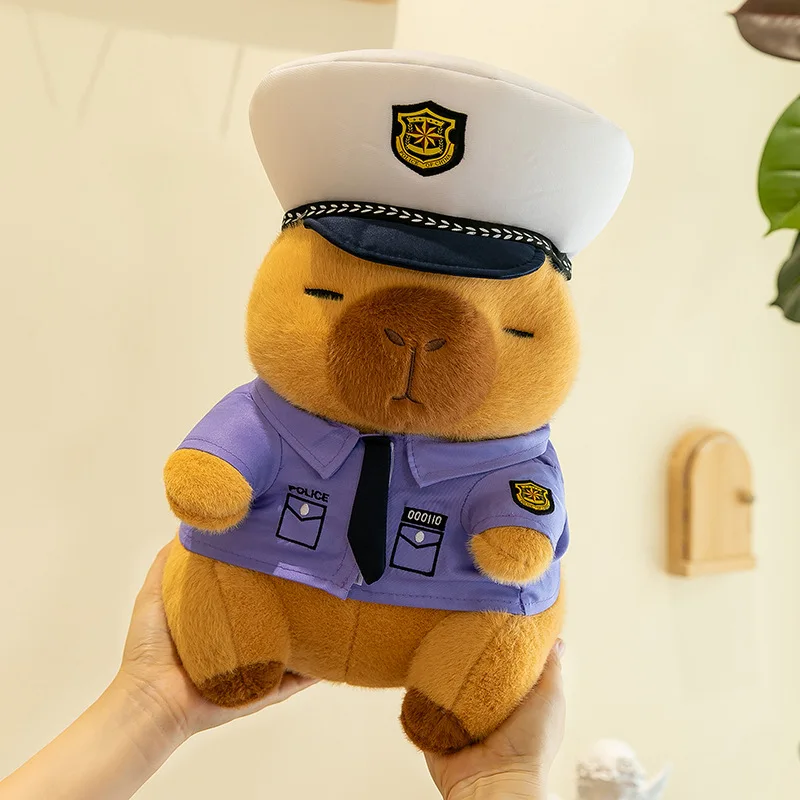 かわいいぬいぐるみカピバラ警察官ぬいぐるみ枕キュートな子供の誕生日クリスマスプレゼント子供向けソフトドール卸売ぬいぐるみ