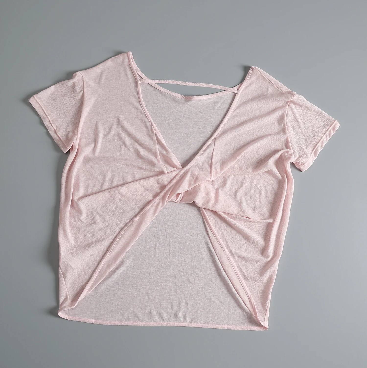 Women's Breathable Thin Yoga Top Summer Hollow out Running Quick Dry Short Sleeve Loose Fitness T-Shirt Casual Sportswear