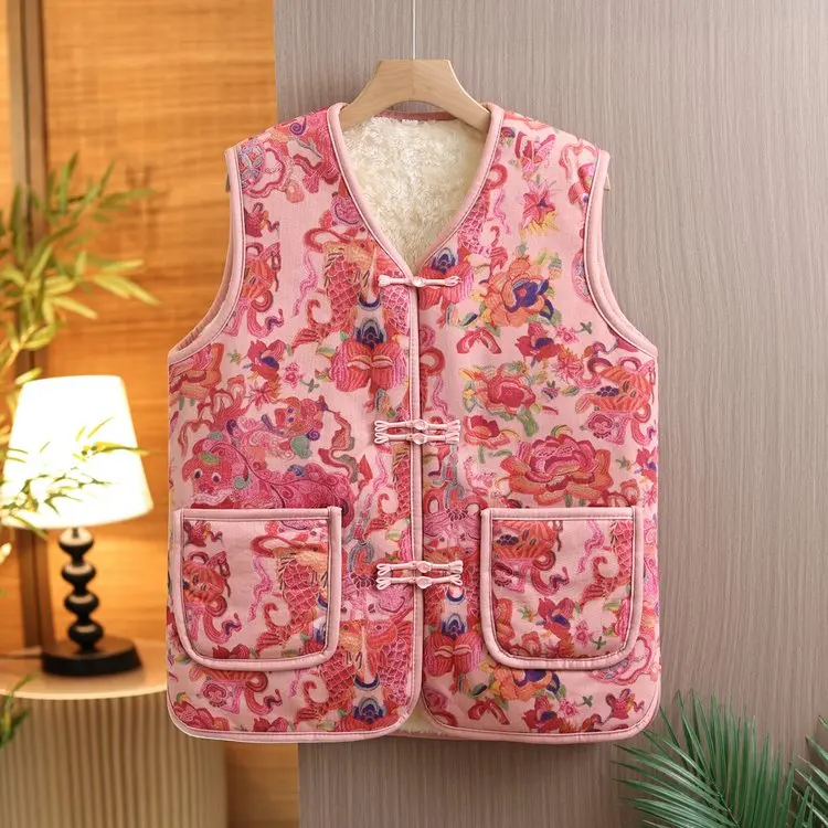 

Новая зимняя утепленная стеганая жилетка для женщин среднего и старшего возраста, теплая одежда для мам, осень 2025