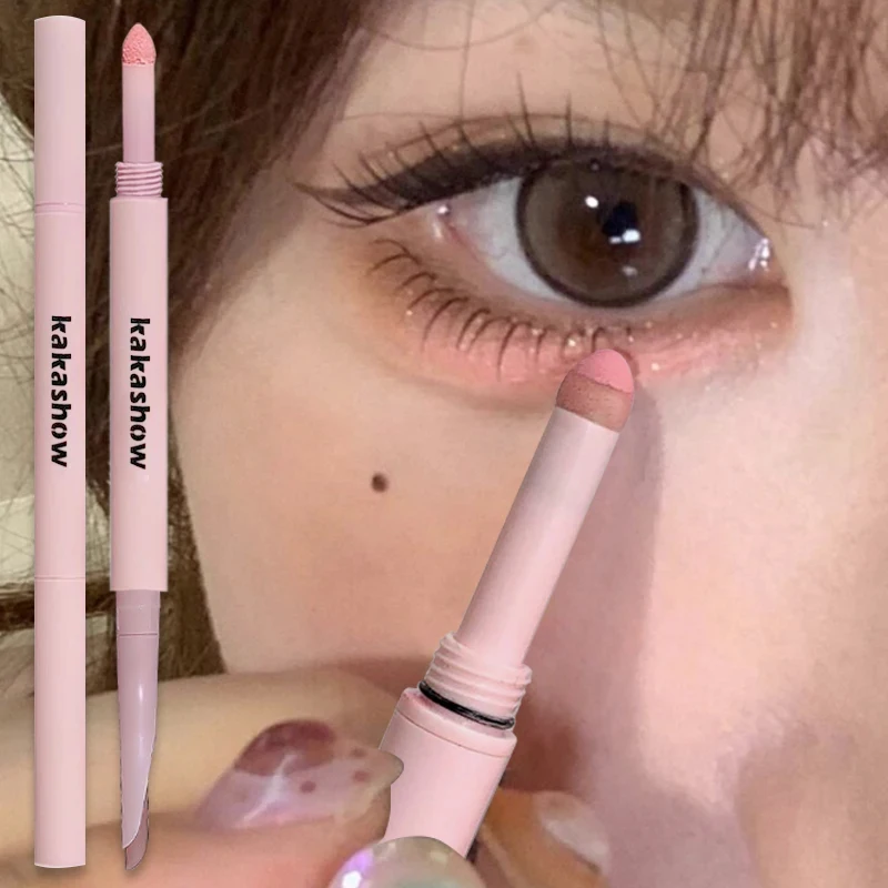 Meniscus Double-end Lying Silkworm Eyeliner Pencil Pearlescent Matte Nude Pink Highlighter Shadow Pen Brightening Eye Makeup