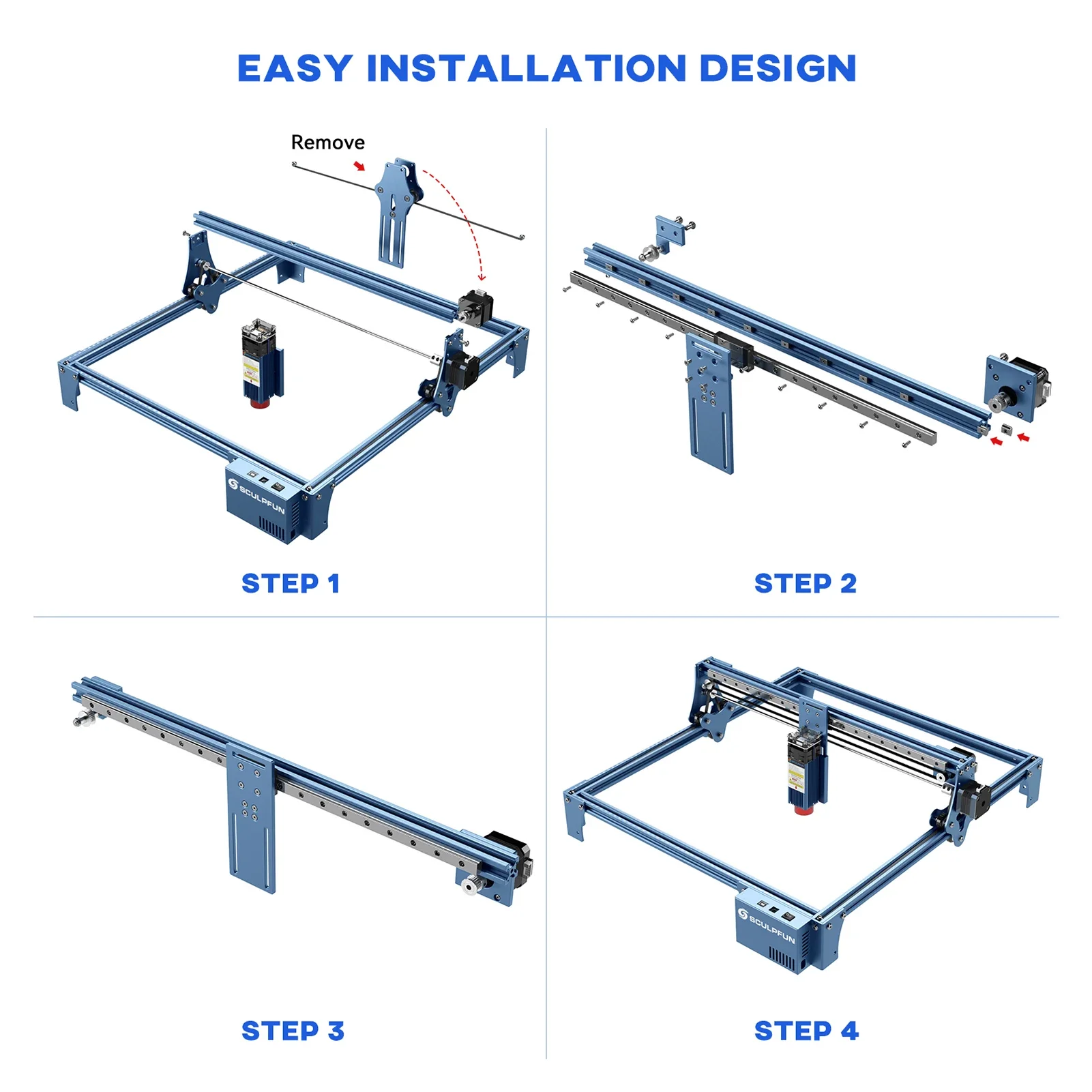 S6/S6PRO/S9 X-axis Linear Guide Upgrade Kit High Precision Industrial Grade Direct Installation Without Drilling