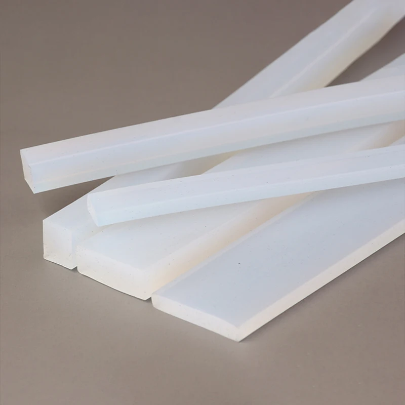 

1M Transparent ﻿ Silicone Flat Square Strip Weatherstrip Solid Silicone Rubber High Temperature Sealing Strip Resistant