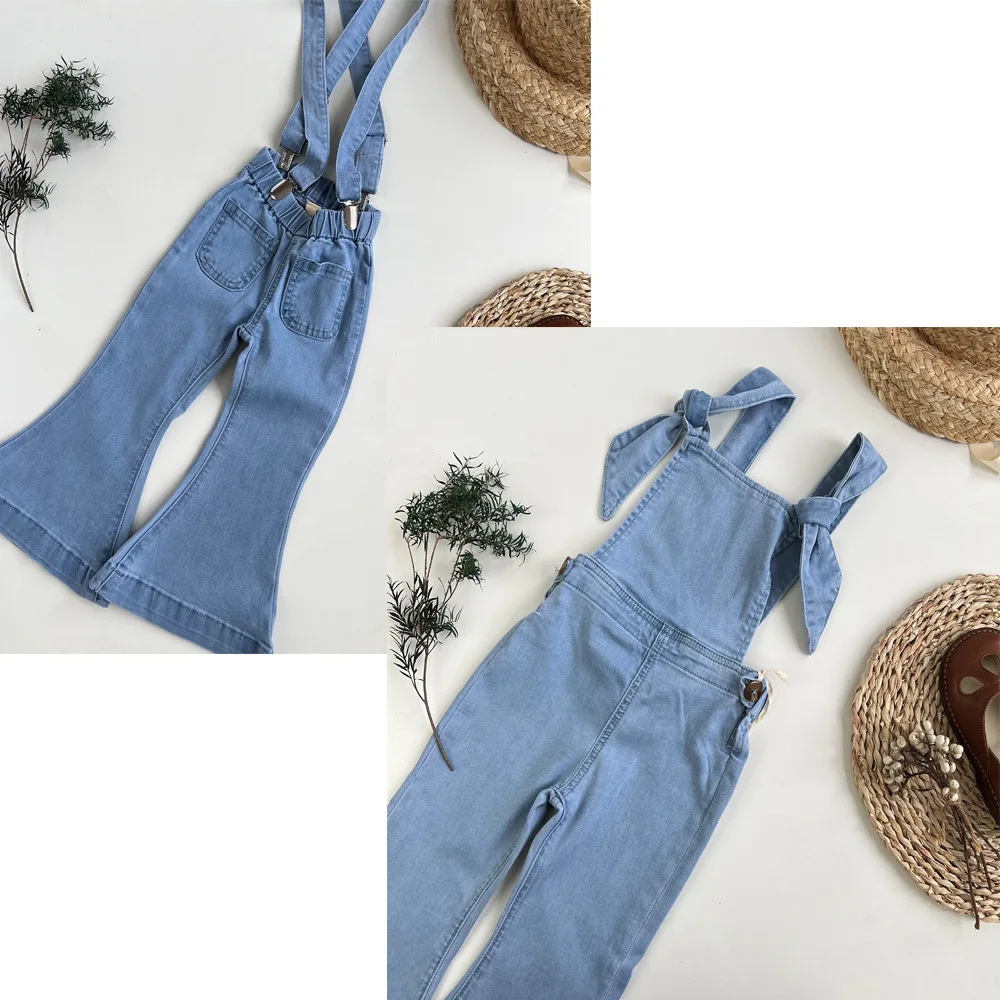 

Jenny&Dave Spring/Summer 2022 New Vintage Girls' Elastic Long Legs Versatile Light Blue Denim Bell-bottoms Girls