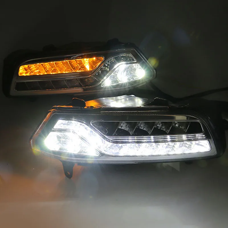 2Pcs DRL For Volkswagen VW Polo 2014 2015 2016 2017 Passat B7 Daytime Running Lights Fog head Lamp cover Daylight