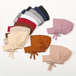 Hot Sale Jersey Modal Hijab Undercap Woman Cotton Muslim Hijab Bandana Inner Scarf Elastic Headband Bonnet Solid Color Turban