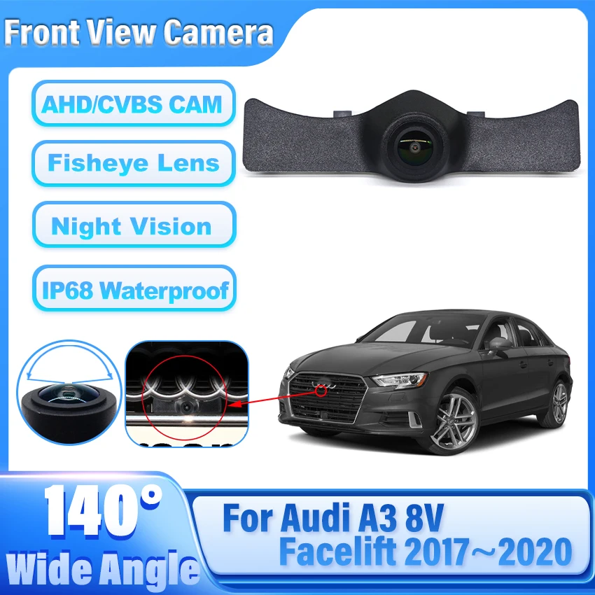 

1080P HD CCD AHD Car Front View Parking Night Vision Positive Waterproof Logo Camera For Audi A3 8V facelift 2017 2018 2019 2020