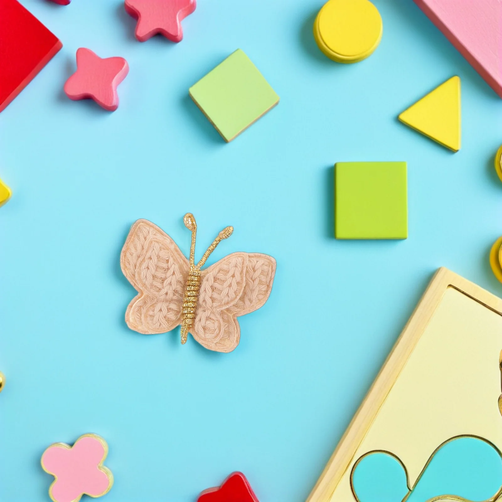 

'S Hair Clips Butterfly Shape Knitting Woolen Yarn Barrettes For Lightweight Secure Hold