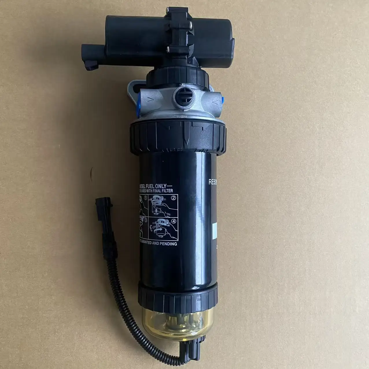 Original Fuel Filter Assembly With 24V 12V Electronic Pump RE529643 Diesel Engine Fuel Water Separator 12V 24V