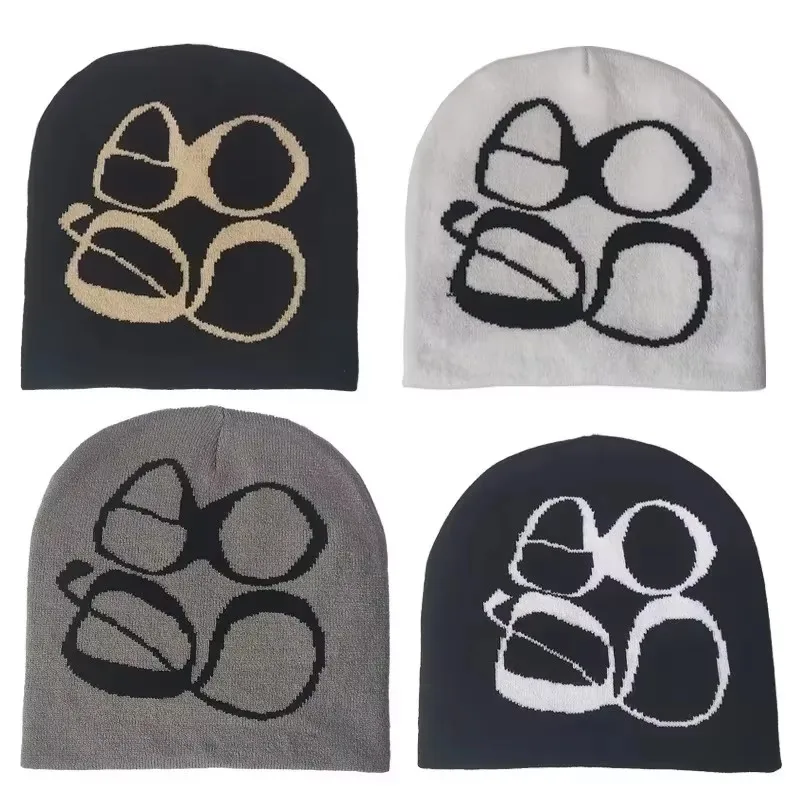Fashion Print Y2K Knitted Hat Winter Warm Beanies Hats Skullies Beanie Cargo Cap Men Women Kanye Female Outdoor Gorras Hombre