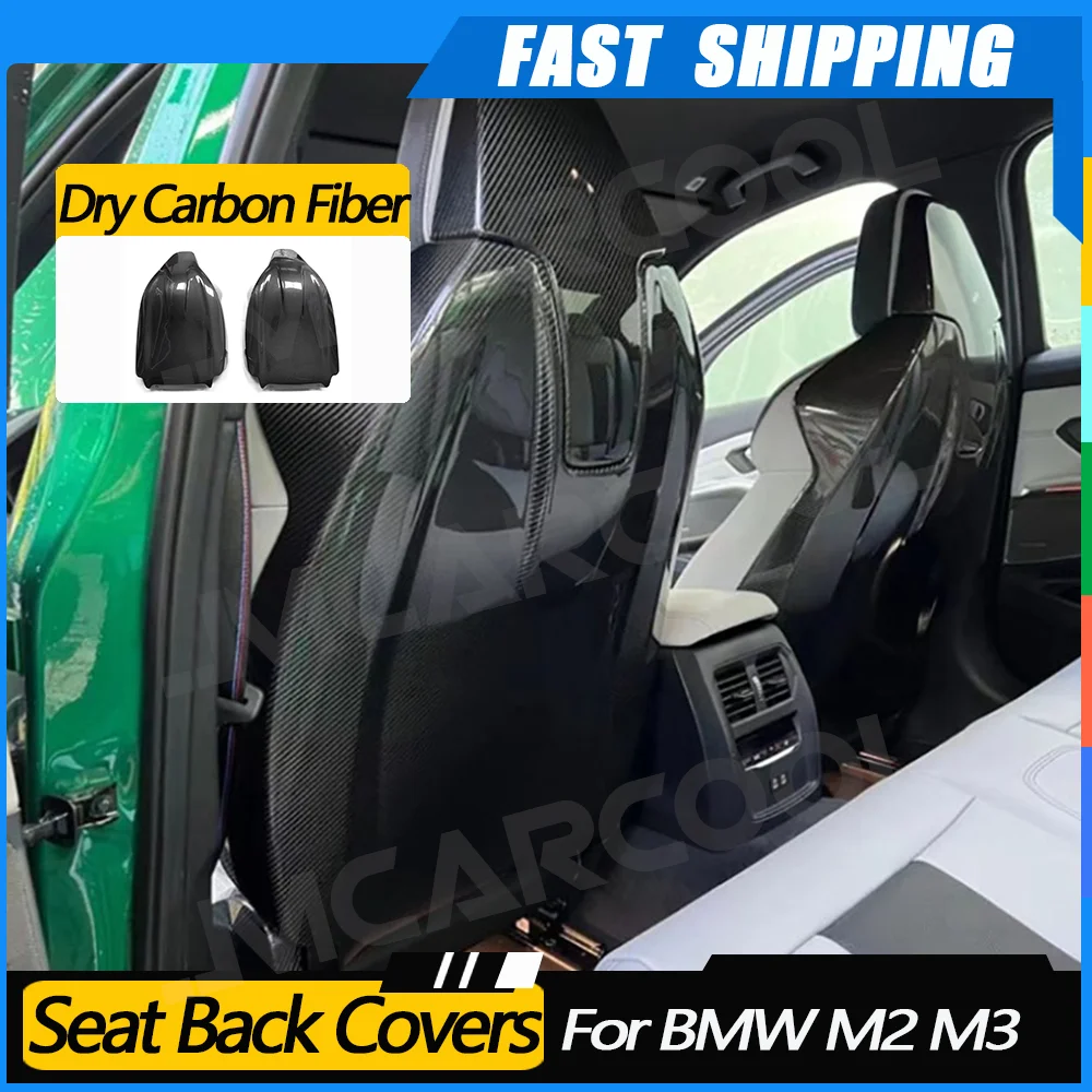 

JMCARCOOL 1/2PCS Dry Carbon Fiber For BMW M2 M3 M4 M8 X3M X4M G80 G82 F97 F98 2019-2024 Car Seat Back Covers Trims Bodykits