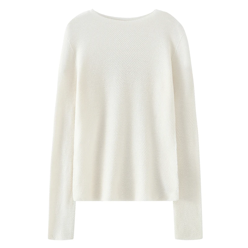 

Весенне-осенний женский пуловер из 100% тонкой шерсти, повседневный однотонный вязаный свитер, облегающий джемпер с круглым вырезом, модный топ