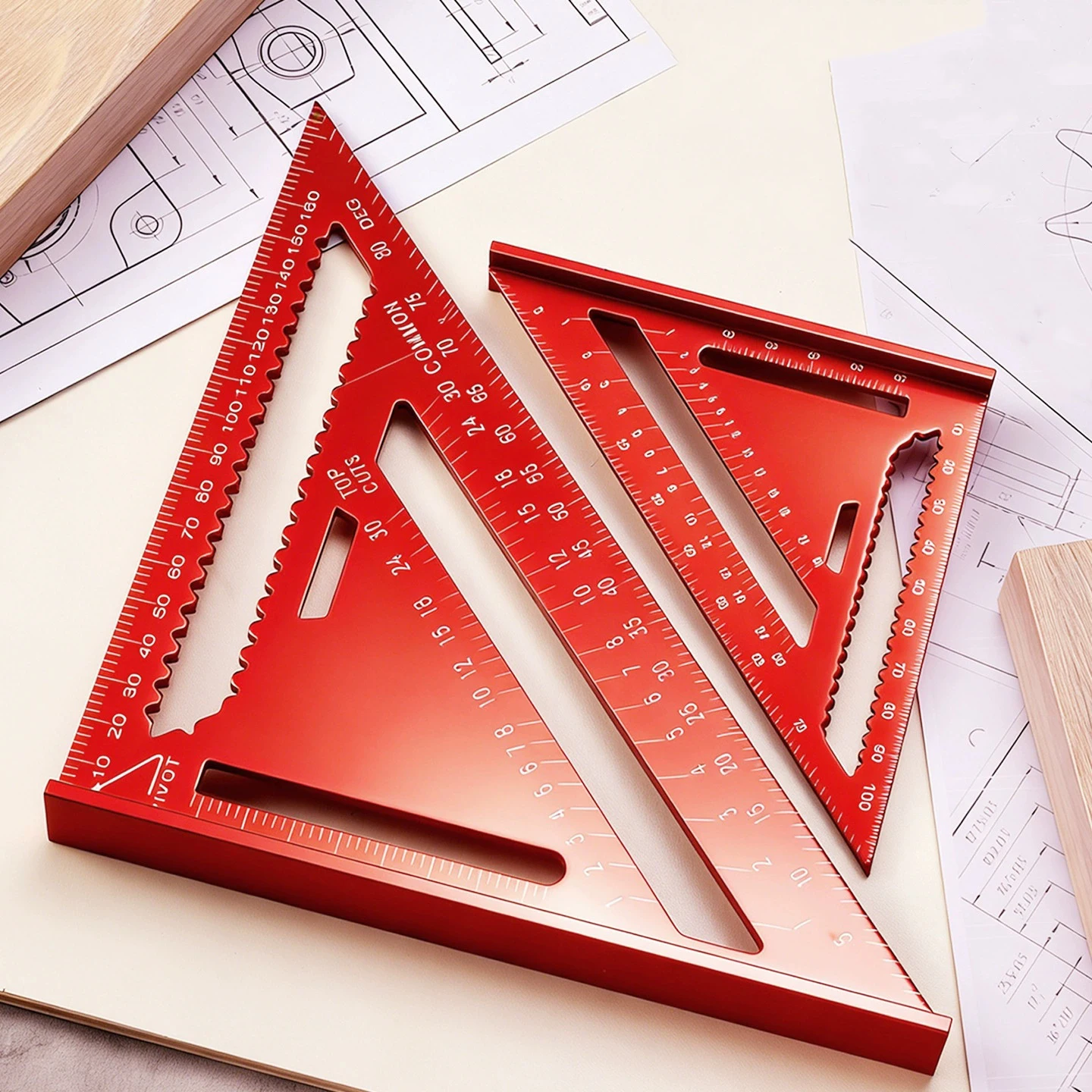 Multifunktionales Hochpräzisions-Winkelmessgerät aus Aluminiumlegierung für die Holzbearbeitung, verdicktes, verschleißfestes und rostfreies rechtwinkliges Messgerät – Detail 1