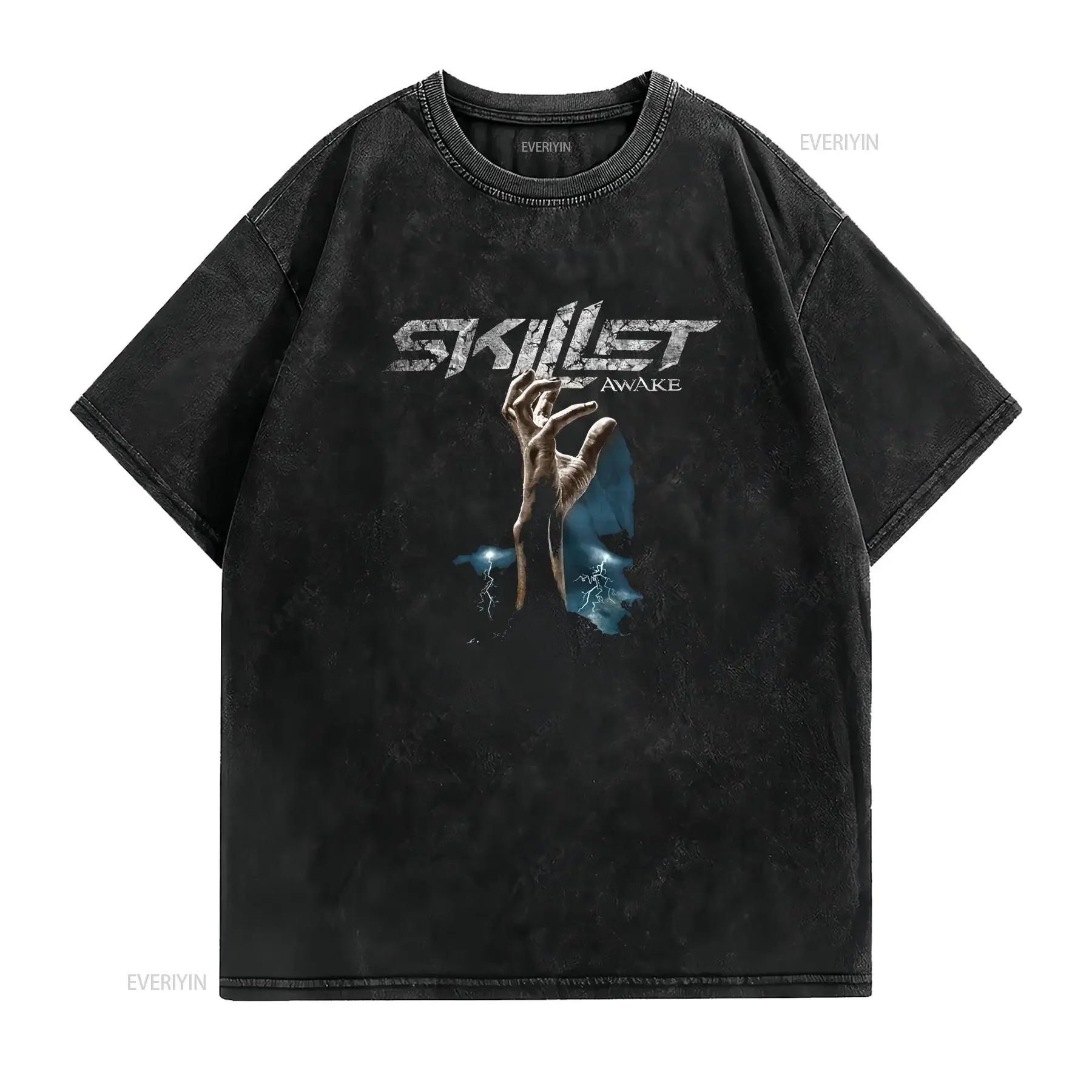 Inspired SKILLET AWAKE For Friend Black All Size S to 5XL T Shirt vintage Washed Stylish homme Slightly Top For Everyday Wear