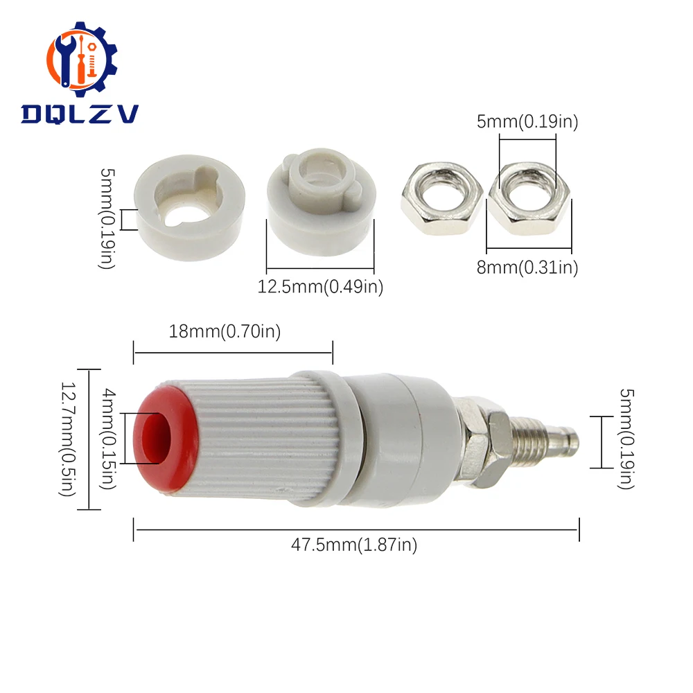 30A High Current Banana Socket M5 * 45 Pure Copper Terminal 5mm Banana Socket Plug 4mm Terminal Grounding Post