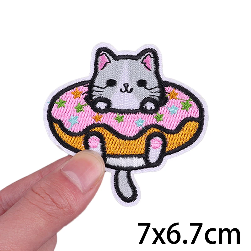 Cartoon bestickte Patches Eisen auf Patches für Kleidung thermoadhäsive Patches auf Kleidung DIY süße Katze Patch Jacke Applikation