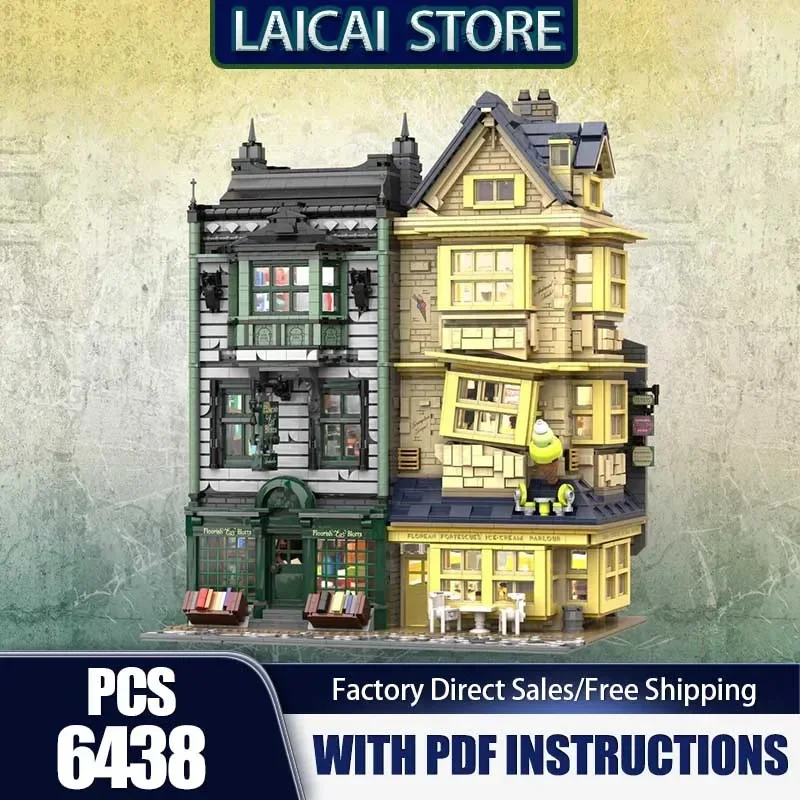 Movie Model Moc Building Blocks Blotts & Florean Ice Cream Parlour Model Technology Bricks DIY Construstion Gifts Assembly Toys
