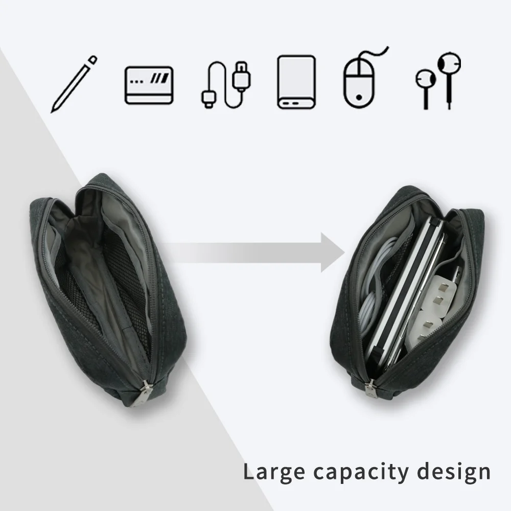 

New Home Storage Bags for Travel Accessories Table Cables Charger Organizers U Disks Mouse Earphone Zipper Office Desk Organizer