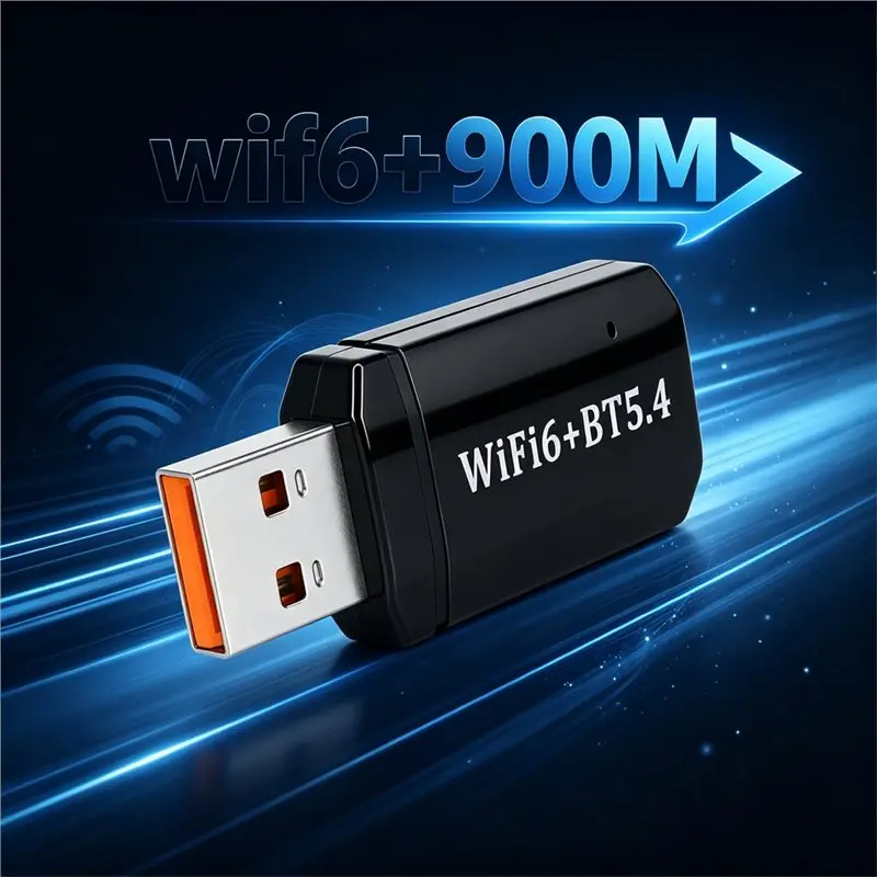 Reliable-AX900 Wifi 6 Bluetooth 5.4 USB Adapter 2 In1 USB Dongle 2.4G&5Ghz Wireless WLAN Receiver For Win10/11,AX900 Wifi 6