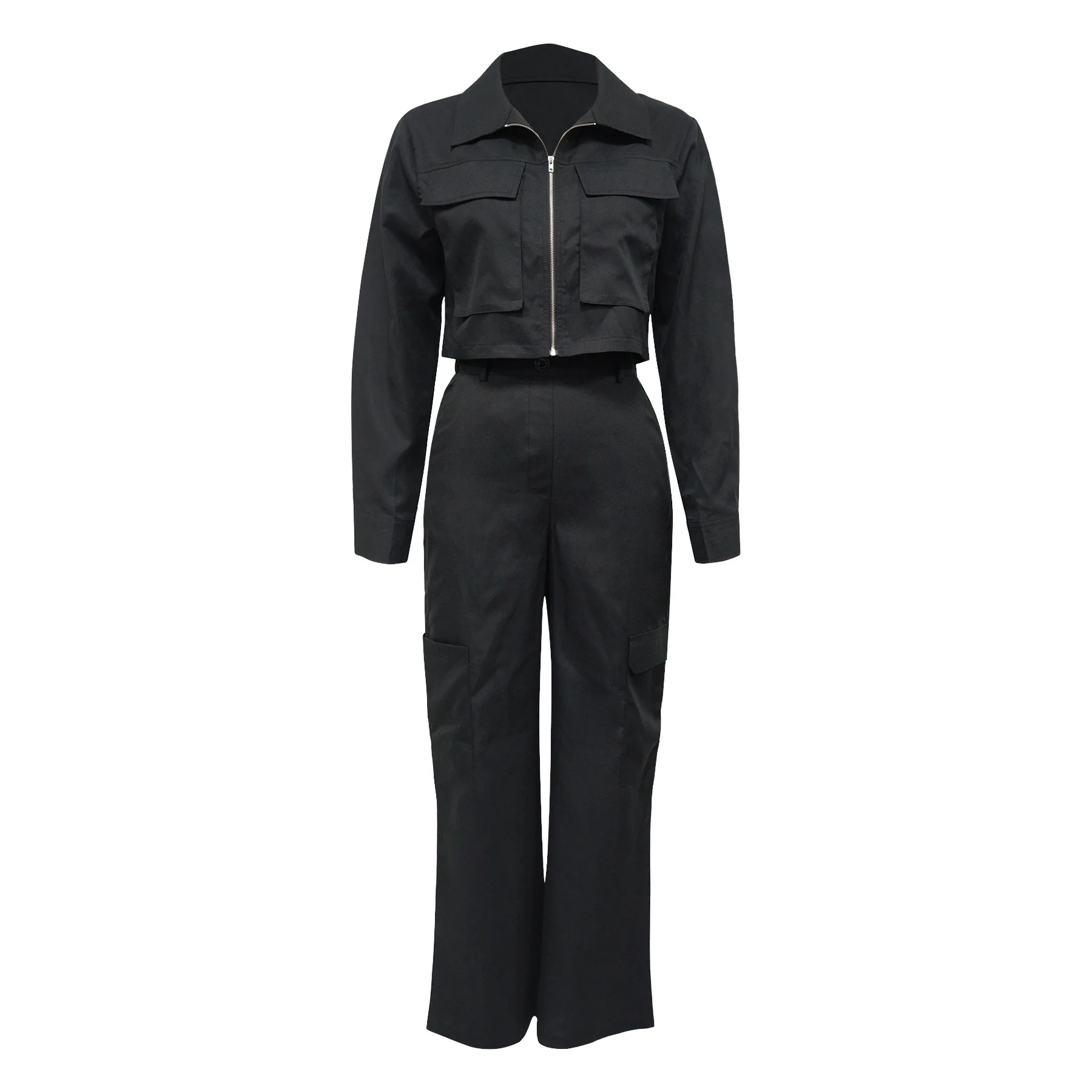 

Осенне-зимний комбинезон с длинными рукавами, комплект из двух предметов, повседневный женский костюм, модный и элегантный уличный спортивный костюм