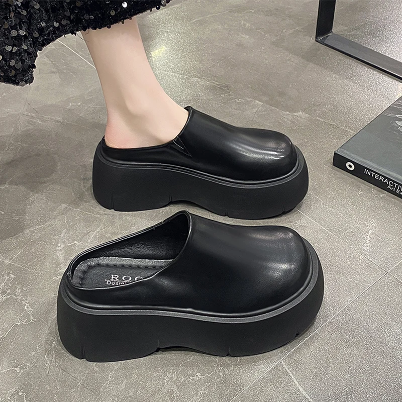 Print Random High Heels Slippers Mules Women Shoes Platform Sandals Summer Flip Flops 2024 Designer New Pumps Brand Femme Slides