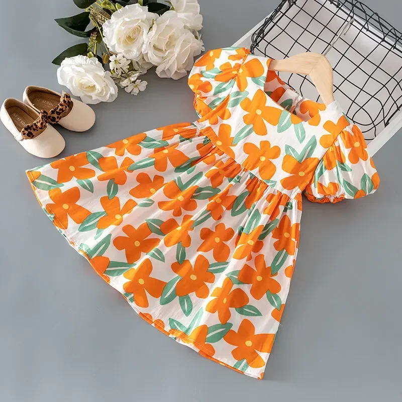 Cool summer baby girl clothes floral dress for 1 2 3 4 5 6 year baby birthday girls clothing princess party dresses dress