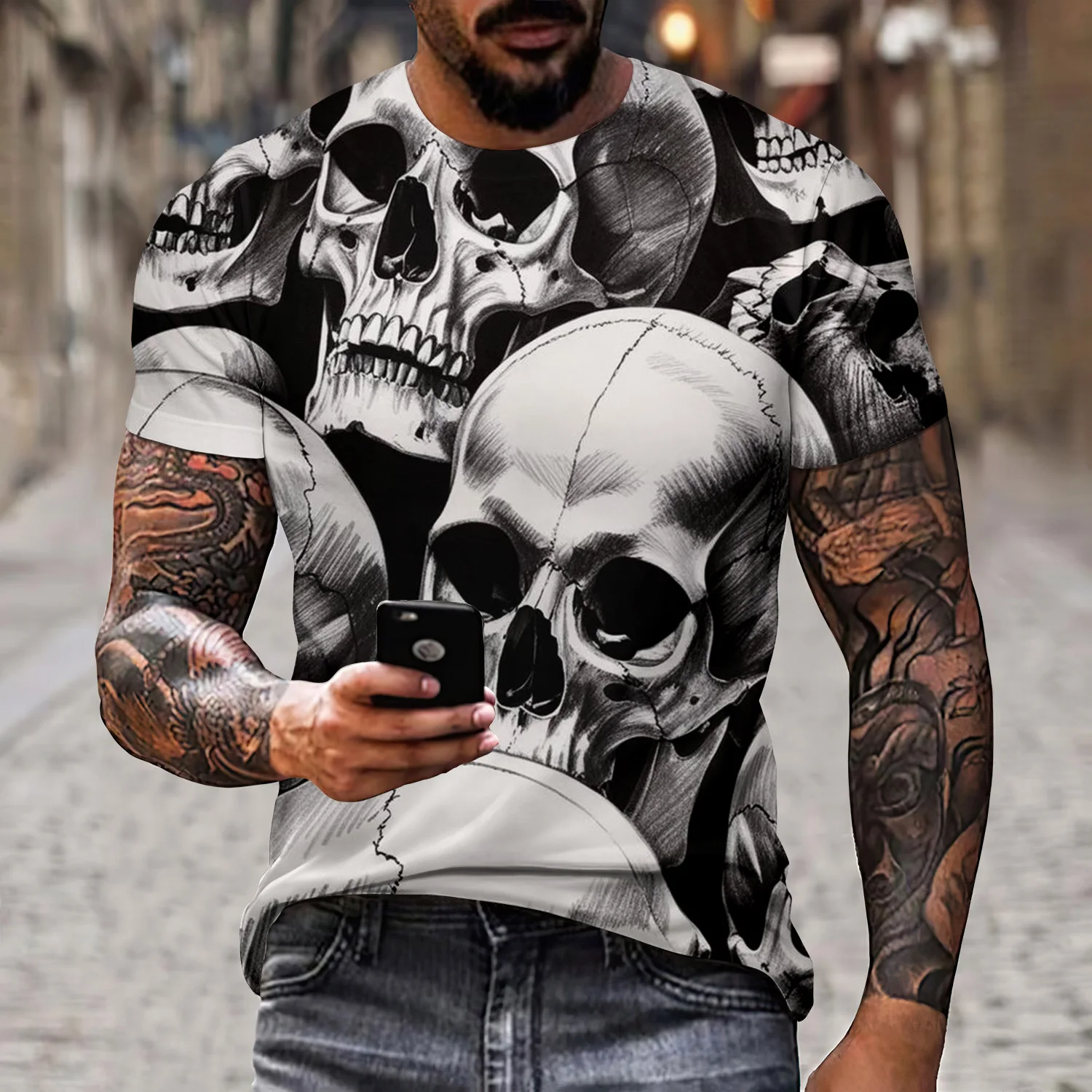 

Summer latest men's T-shirt street hip-hop men's quick-drying shirt tropical wind Hawaiian beach T-shirt training shirt T-shirt