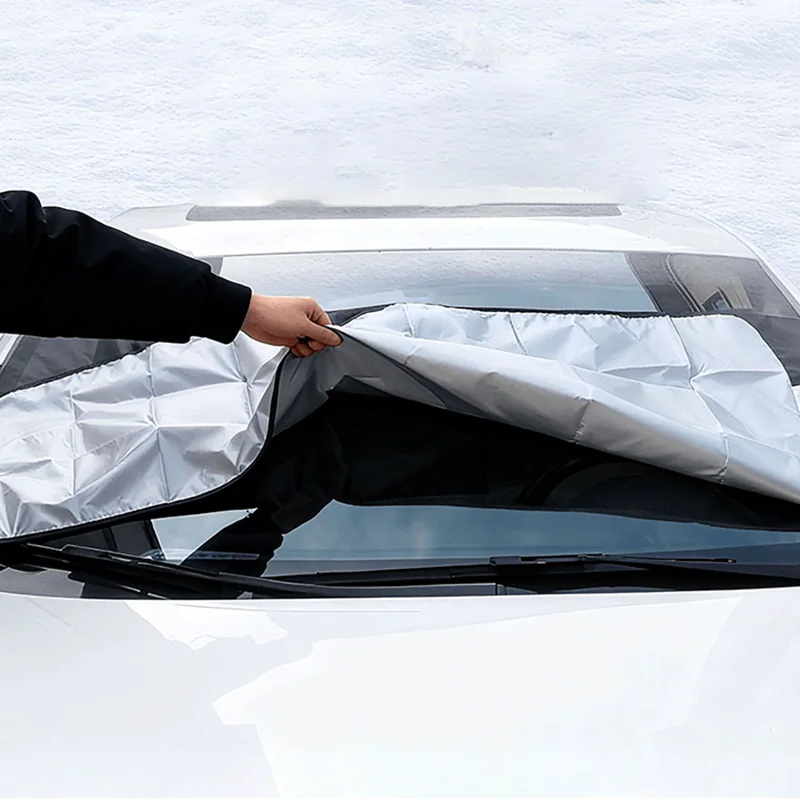 

Автомобильный снежный чехол, универсальный автомобильный чехол на лобовое стекло, двусторонний защитный автомобильный чехол, защита от мороза, льда, дождя, солнца, щиток для лобового стекла
