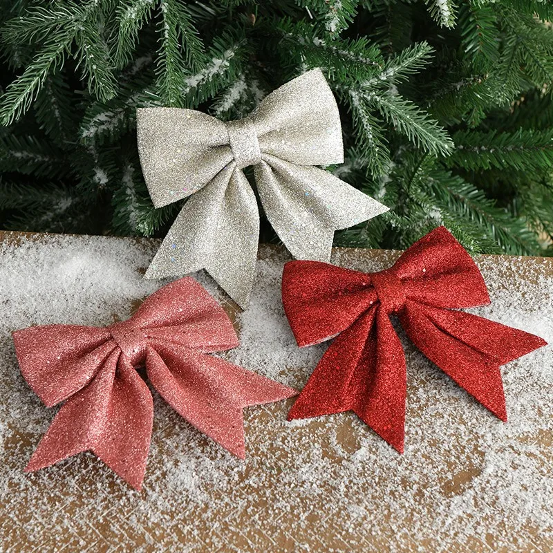 20cm Large Bows Christmas Tree Bowknot Ornaments Gift Present Party Xmas Decoration Christmas Holiday Indoor Outdoor Decorations