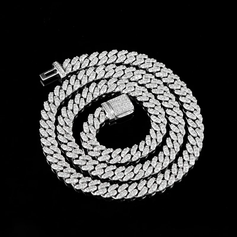 6mm 8mm Hip Hop Jewelry Iced Out Cuban Link Chain 925 Silver Vvs Moissanite Cuban Chain