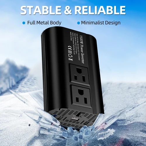 Imagen 2 del producto Inversor de onda modificado de 1500W, 110V con pantalla LCD, adecuado para interfaz tipo C de teléfono móvil automotriz