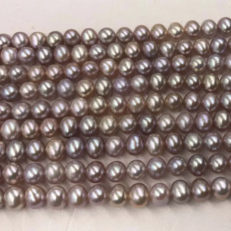 ELEISPL 10XStrands 6-7mm Natural Purple Freshwater Cultured Pearl Loose Beads Strings  #22010340
