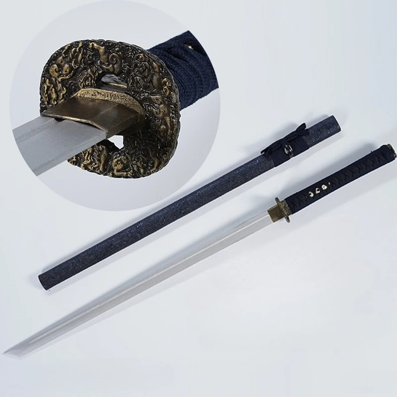 Espada medieval de 104cm/40,94 polegadas, modelo adereços de bambu com bainha, periféricos de anime, suprimentos para festa, exibição de mesa colecionável