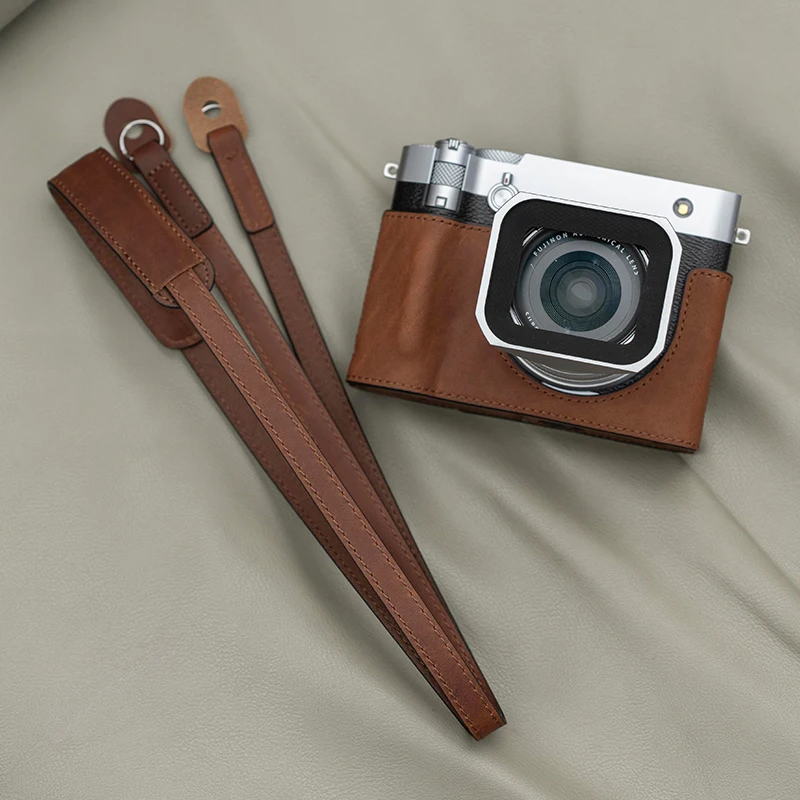 NEW Handmade Genuine Leather Camera Bag for Fujifilm GFX100RF Hand Grip Protective Case Cowhide Shoulder Strap Access