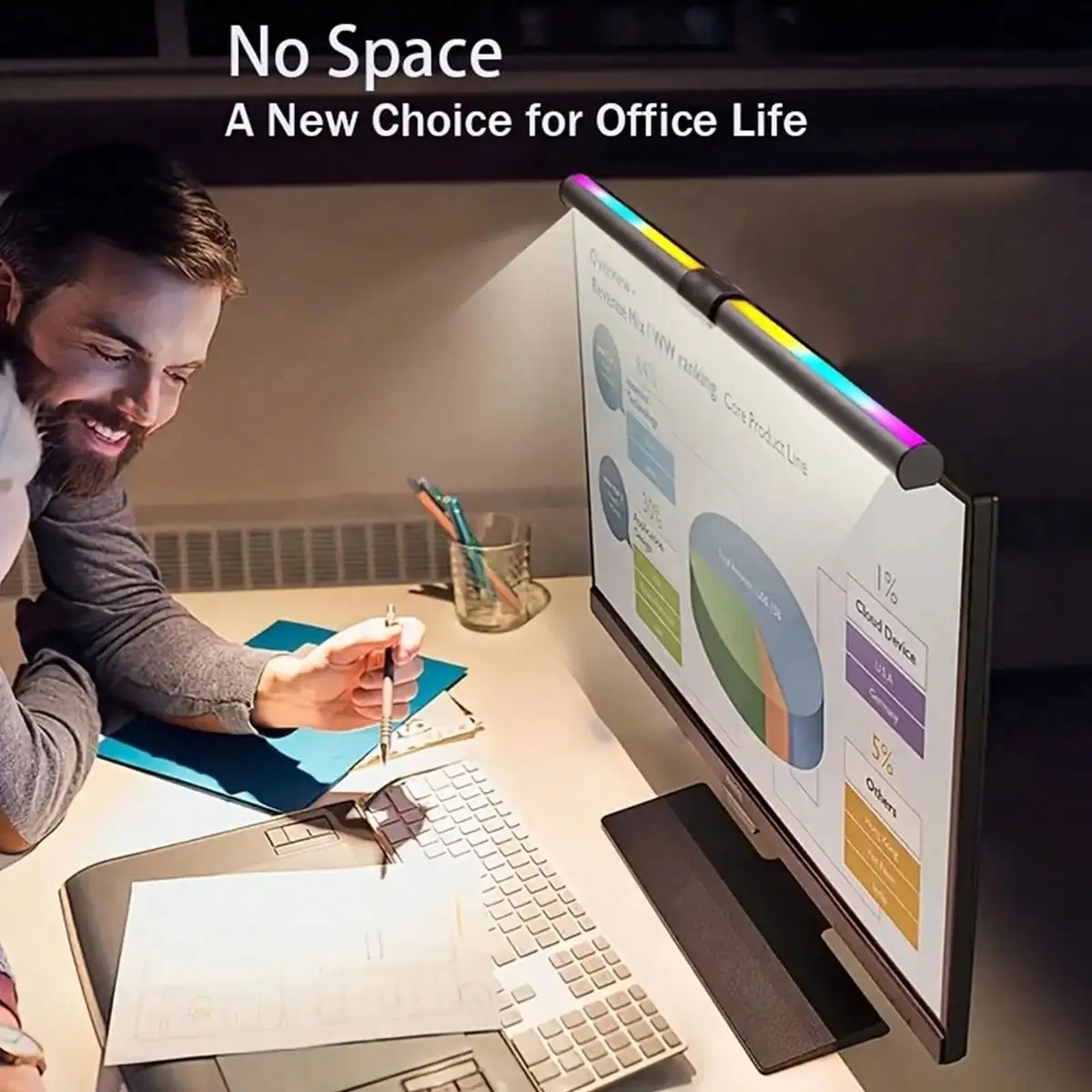 Ambiance Dual Light Source Screen Lamp: Monitor Hanging Light for Office &