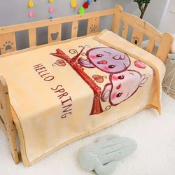 Coperta per bambini con motivo animale cartone animato Autunno Inverno Velluto corallo Calda coperta per bambini Asciugamano da bagno assorbente per neonato