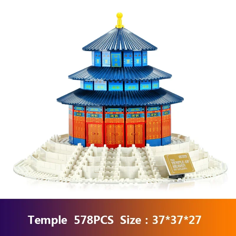 City Architecture Pair London Landmark Cristo Brazil Redentor Winter Palace Building Blocks Street View Model Construcion Toys