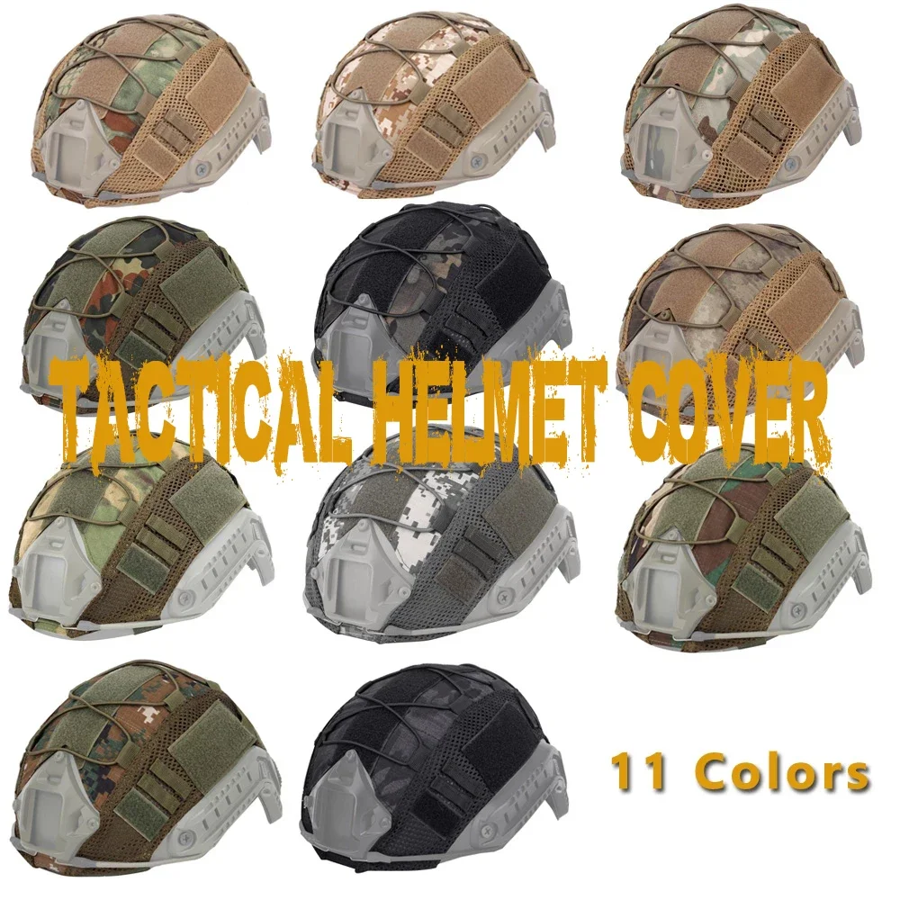 Tactical Helmet Cover Camouflage Helmet Headdress With Elastic Cord  For Airsoft Paintball OPS SF Fast Helmet Accessories