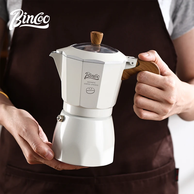

Bincoo Dual Valve Moka Pot Espresso Maker Mocha Pot Brewed Coffee Pot 220V Electric Stove Concentrated Extraction Barista Tools