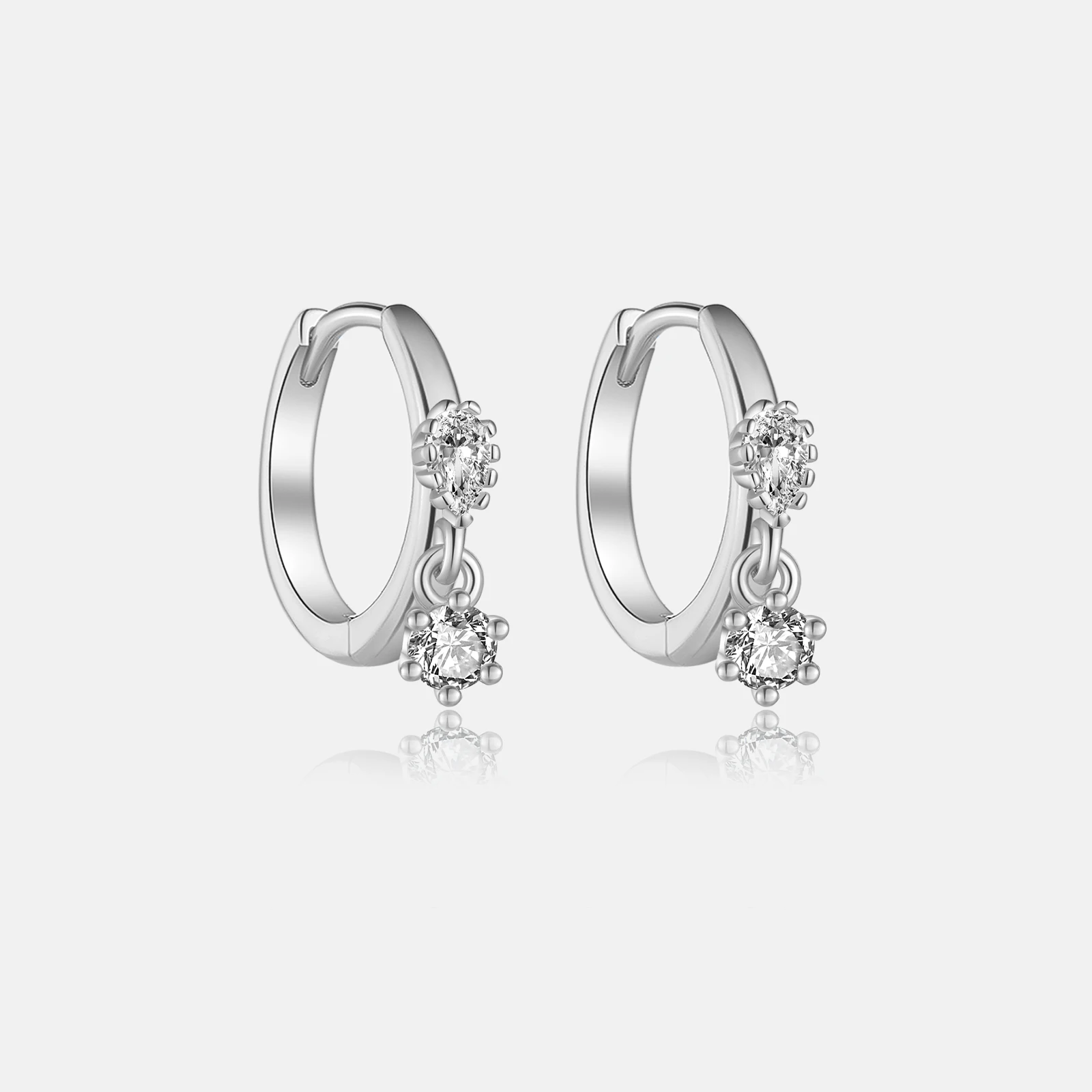 

VEWANT Women 925 Sterling Silver Circle Clear Zircon Hoop Earring Clips Luxury Fashion Fine Jewelry Crystal Accessories