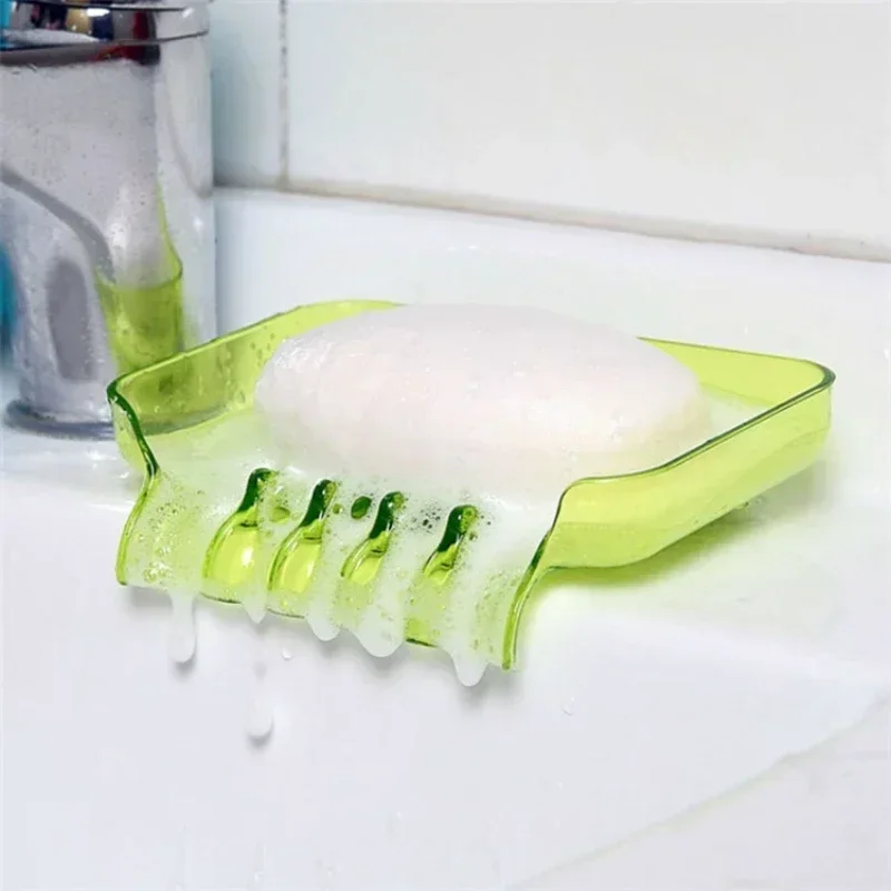 Creative Soap Tray Colorful Waterfall Soap Dish Sponge Holder Drain Soap Box Plastic Bathroom Rack