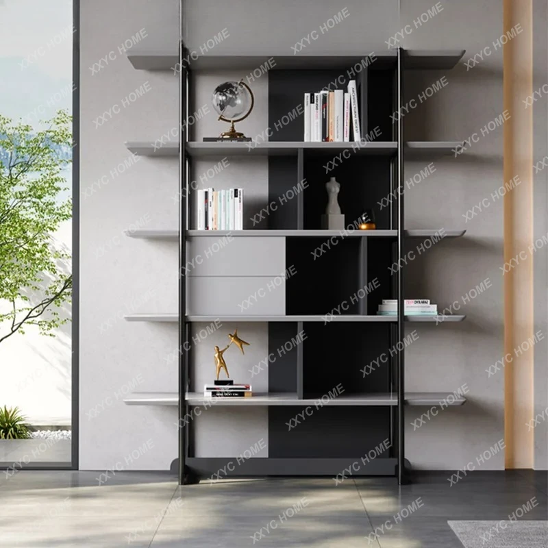 

Простой книжный шкаф, полка из нержавеющей стали, домашняя система хранения, книжный стеллаж, интегрированный настенный вертикальный каркас, многоуровневый демонстрационный шкаф.