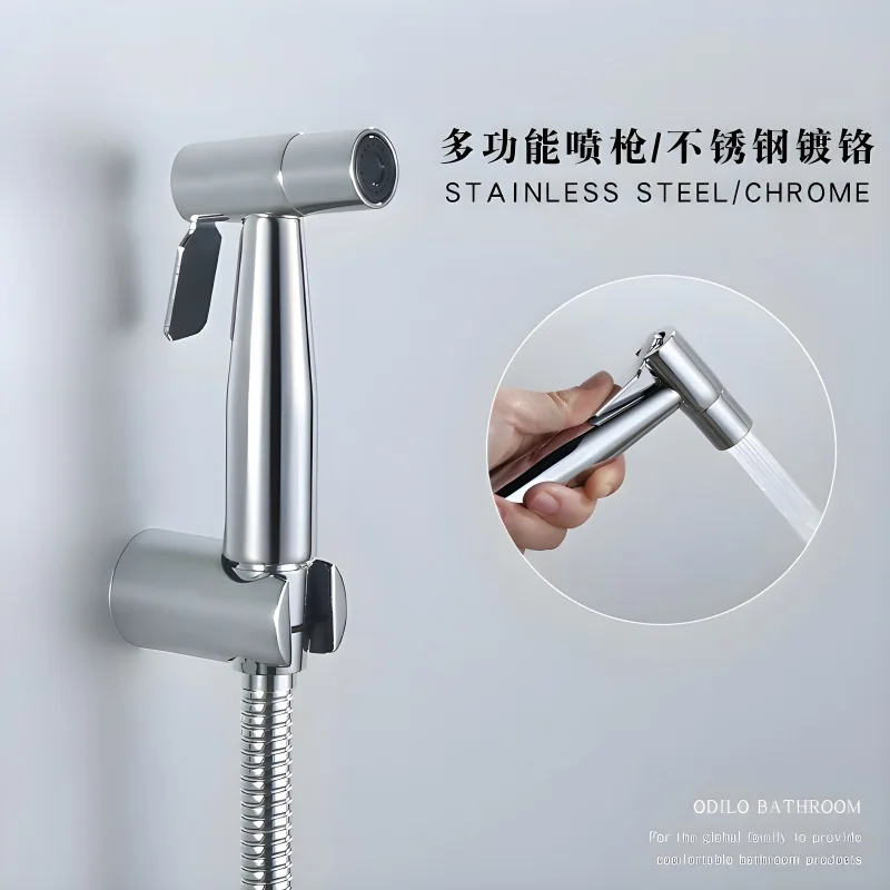 بخاخ بيديت محمول من الفولاذ المقاوم للصدأ، لمسة نهائية حديثة من الكروم، ضمان لمدة 3 سنوات، ملحقات مرحاض الحمام #2