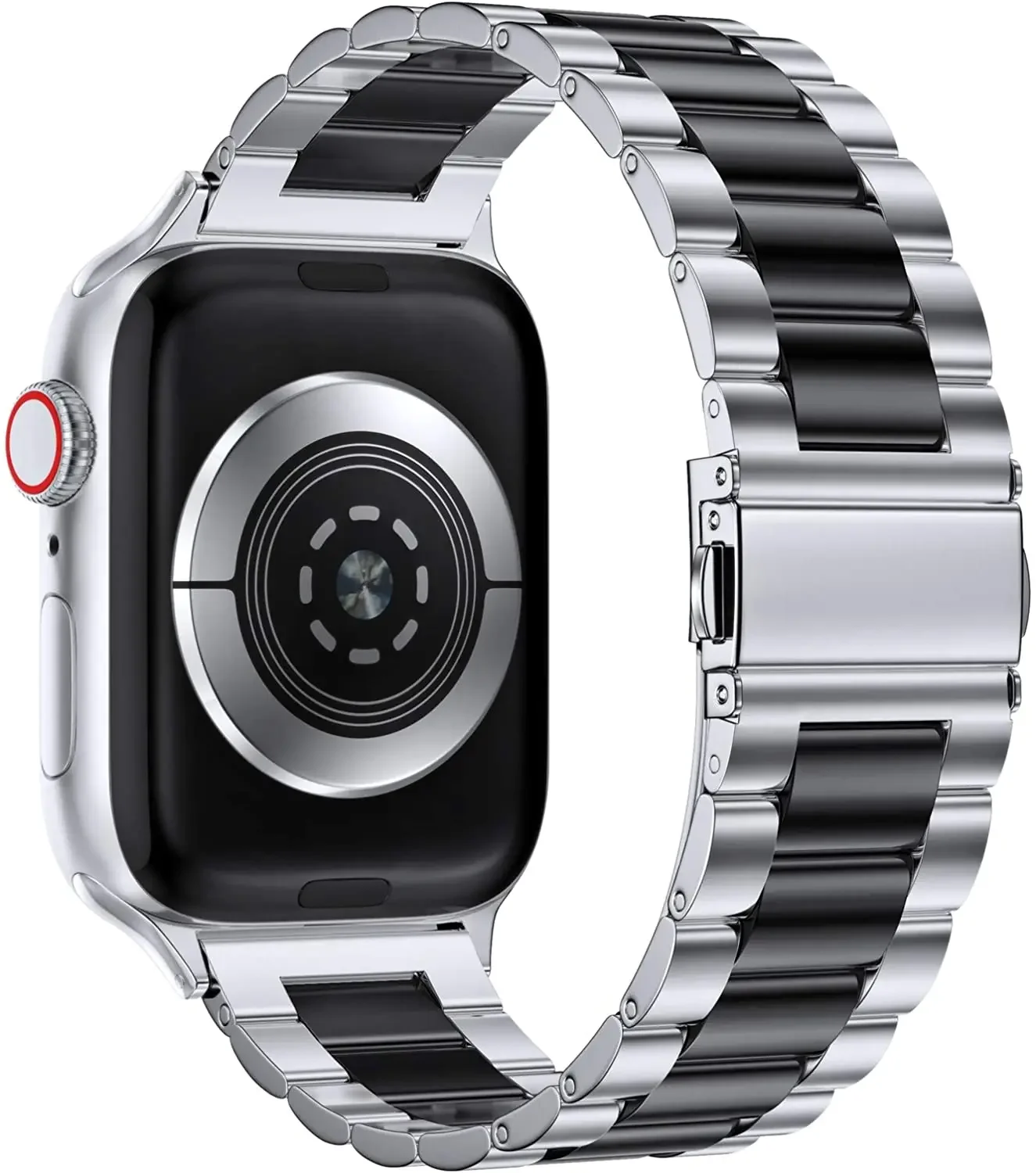 حزام معدني من الفولاذ المقاوم للصدأ لساعة أبل 46 ملم 45 ملم 41 ملم 44 ملم 42 ملم الترا 49 ملم حزام بديل iWatch 10 9 8 7 6 5 4 3 SE Band