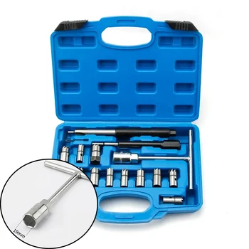 17pcs diesel fuel injector seat cleaning kit diesel nozzle reamer nozzle holder cleaner repair tool set