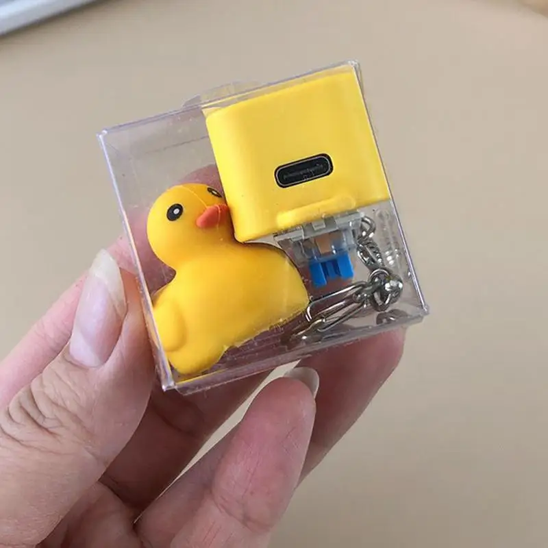 Porte-clés lumineux en forme d'animaux mignons, jouet de canard, accessoires de divertissement pour enfants, fournitures d'exercice pour les doigts pour pépinière